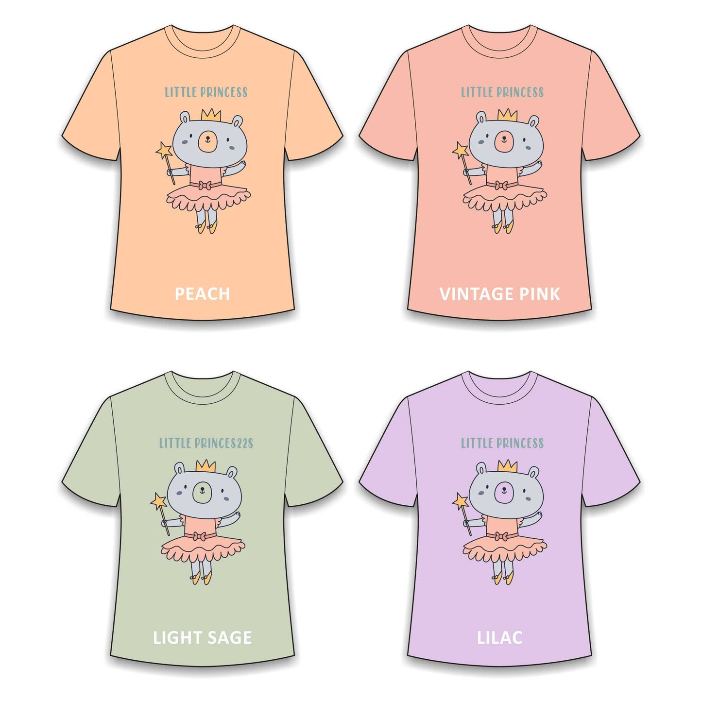Little Princes - Sublimated T-shirt for Girls - #001