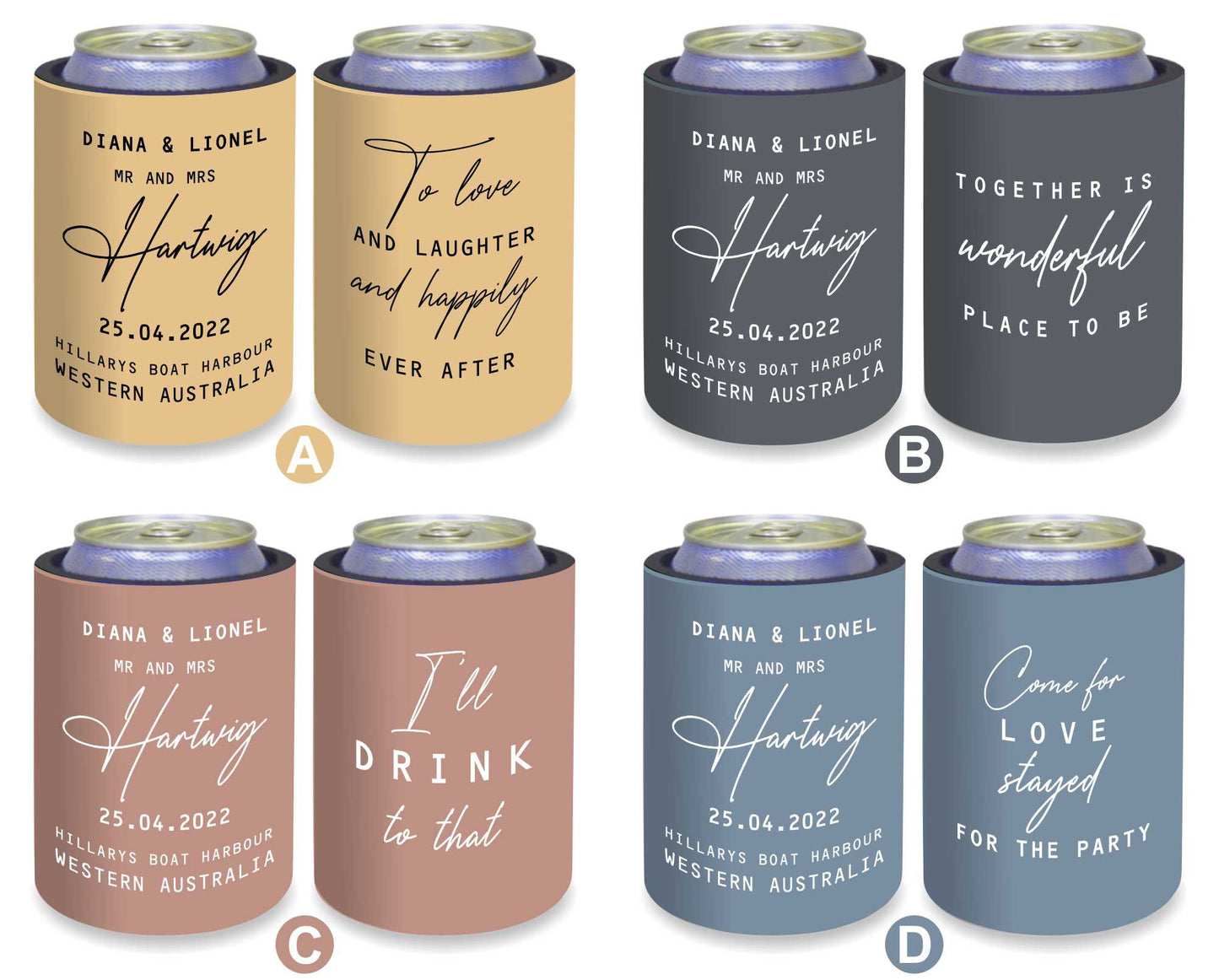 Personalized Stubby Holders Wedding