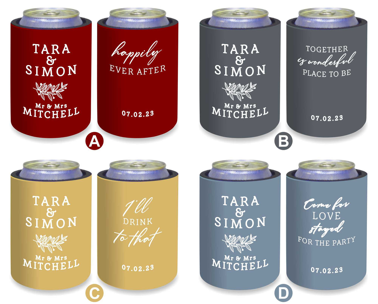 Personalized Stubby Holders Wedding