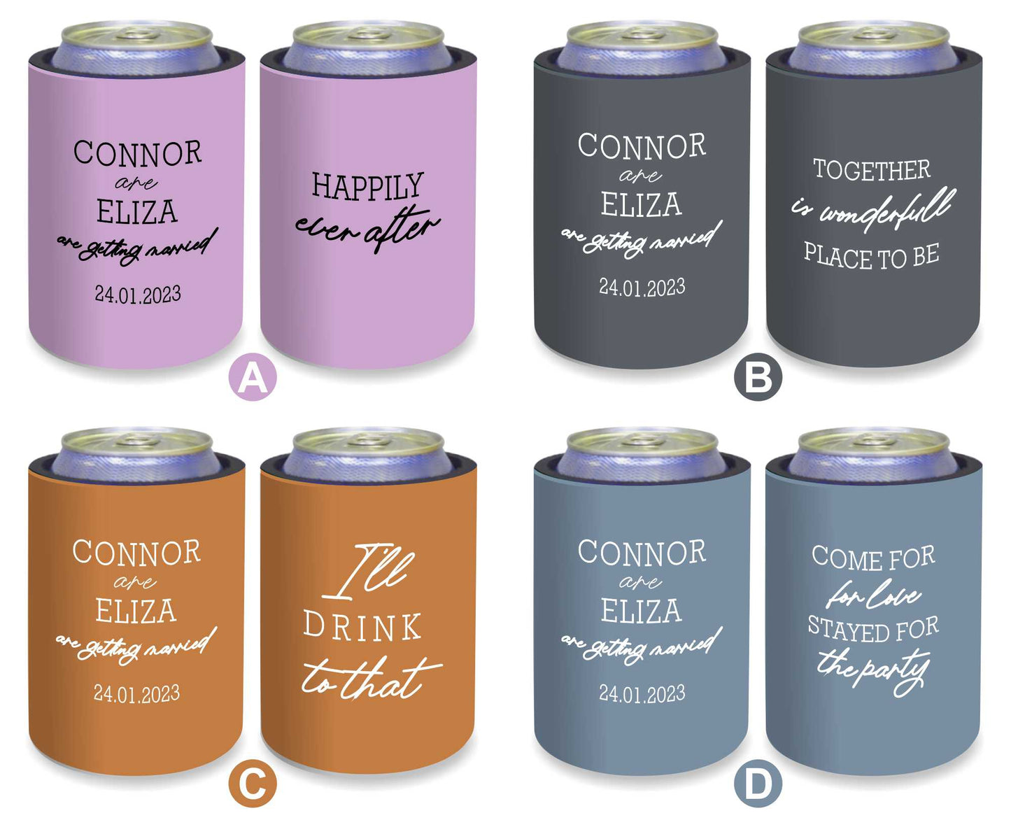 Personalised Stubby Holders Wedding