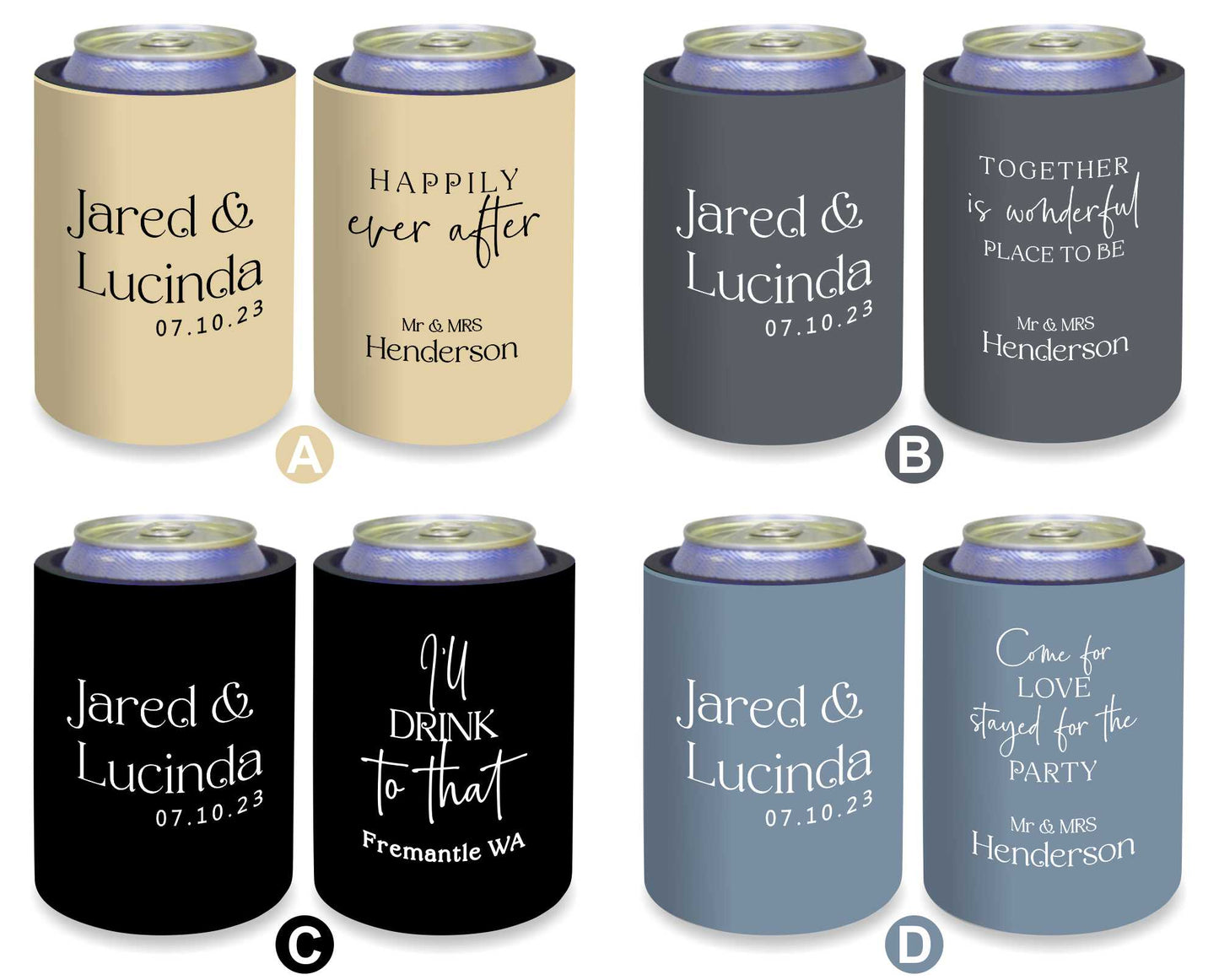 Personalized Stubby Holders Wedding