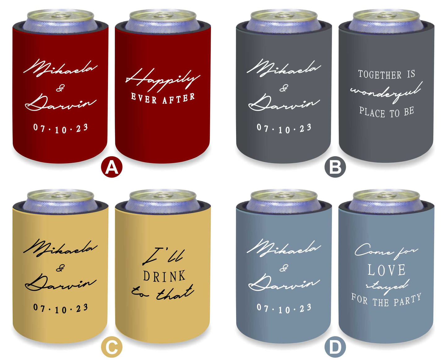 Personalized Stubby Holders Wedding