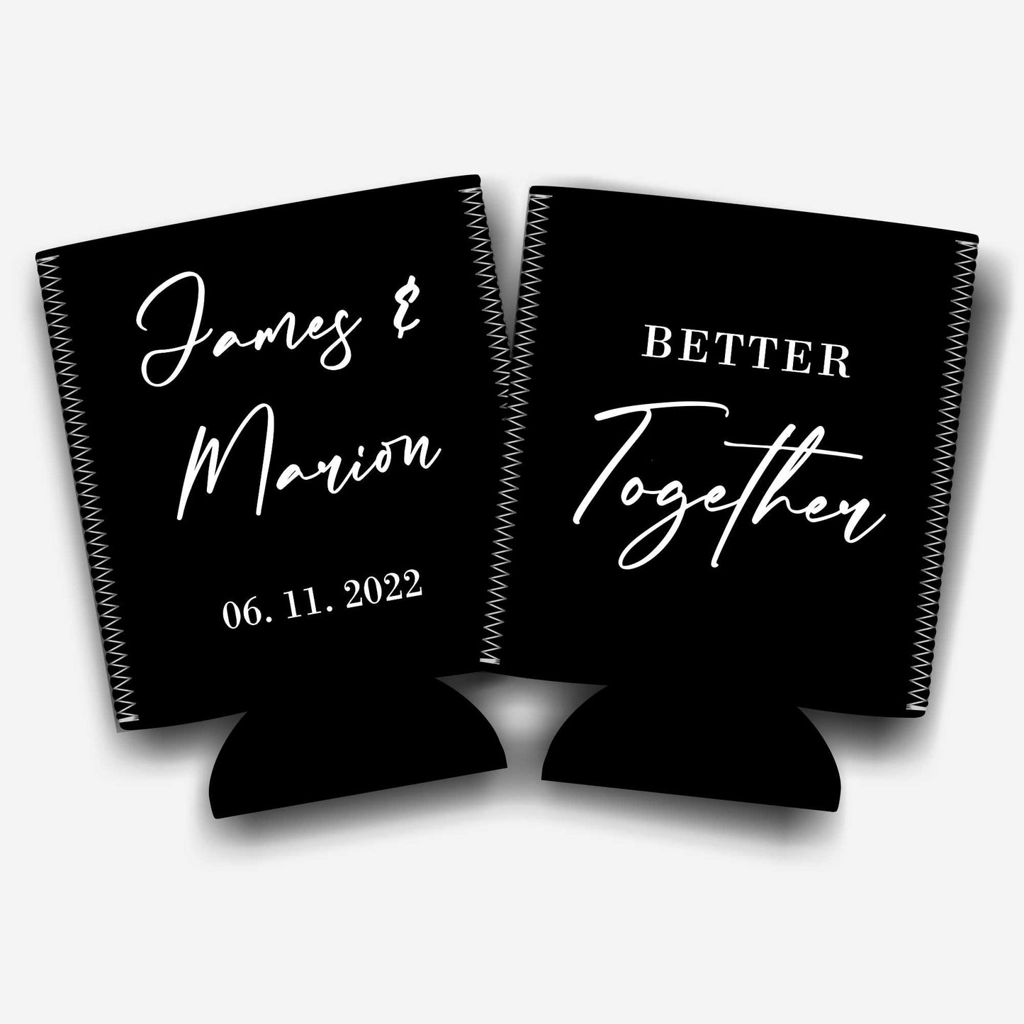 Colapsible flat-pack stubby holders wedding