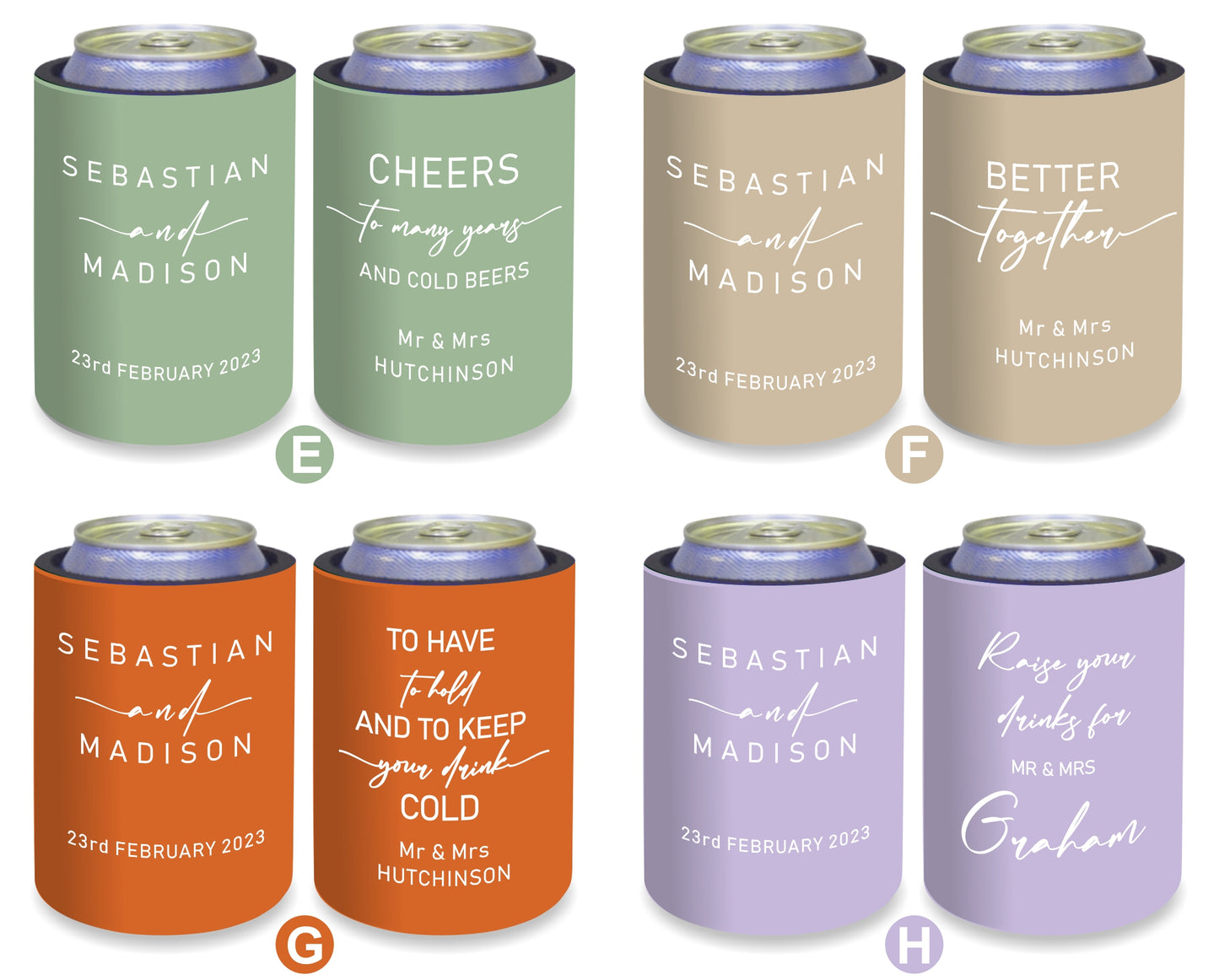 Wedding Gift Stubby Holder. Cheers - Quantity 20 - #235A - FREE EXPRESS SHIPPING.