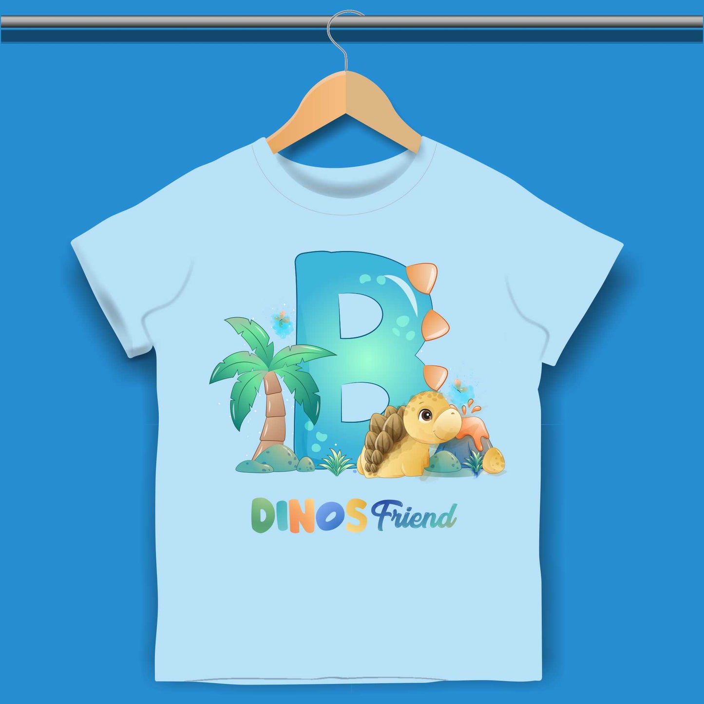 Monogramed Dino Birthday T-shirt for Boys