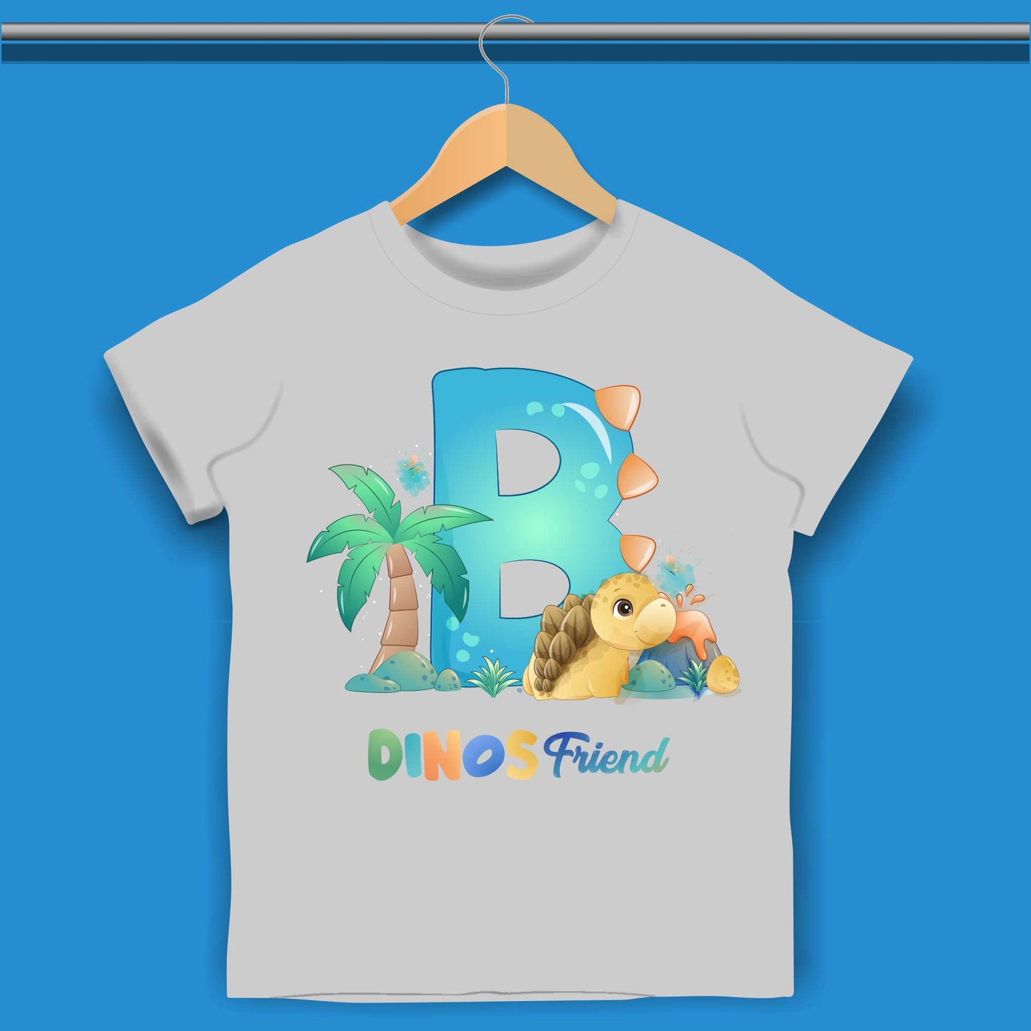 Monogramed Dino Birthday T-shirt for Boys