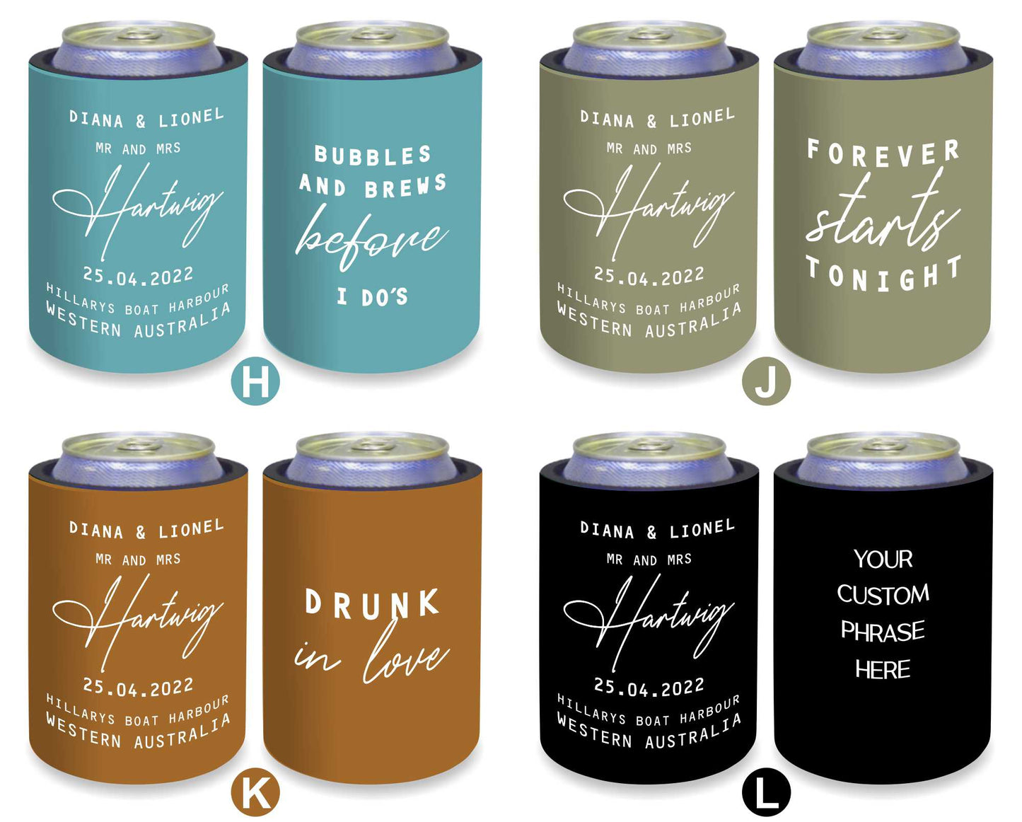 Personalized Stubby Holders Wedding