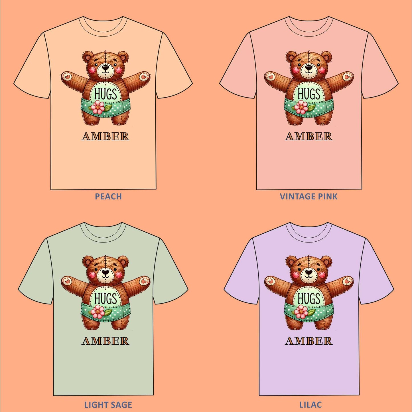 Hug me teddy bear T-shirt for Girls - #404