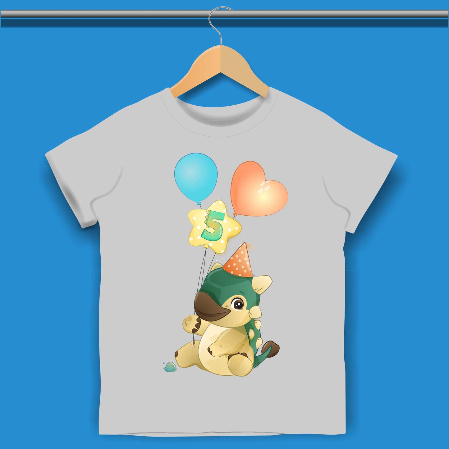 Cartoon Dino Birthday T-shirt for Boys #412