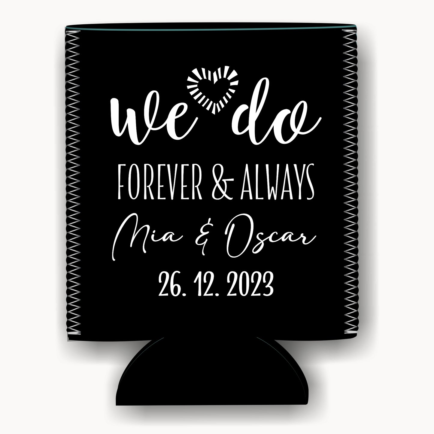Colapsible flat-pack stubby holders wedding
