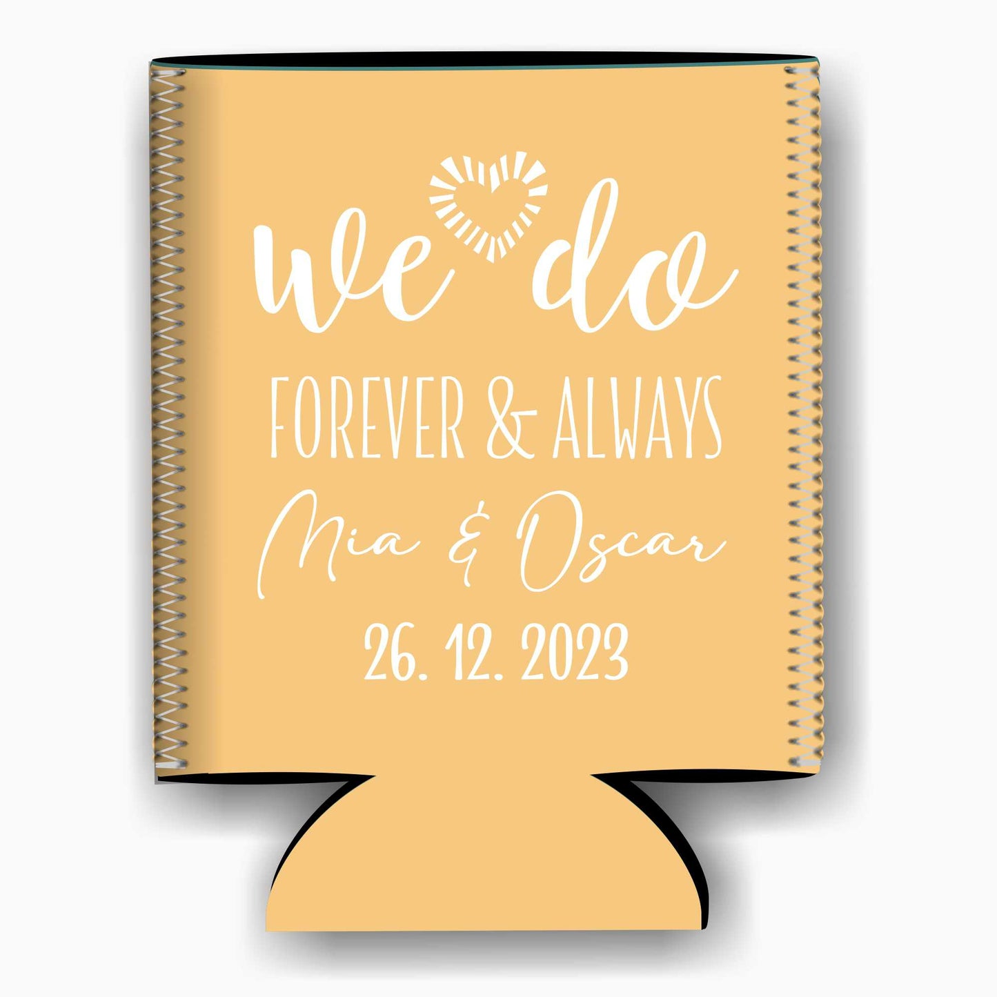 Colapsible flat-pack stubby holders wedding