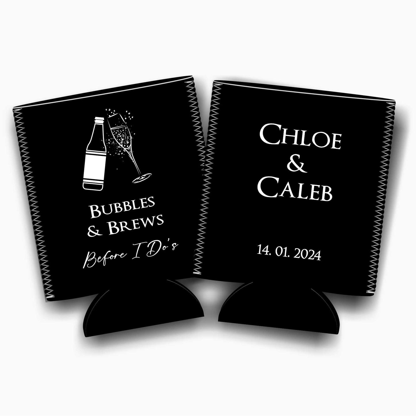 Colapsible flat-pack stubby holders wedding