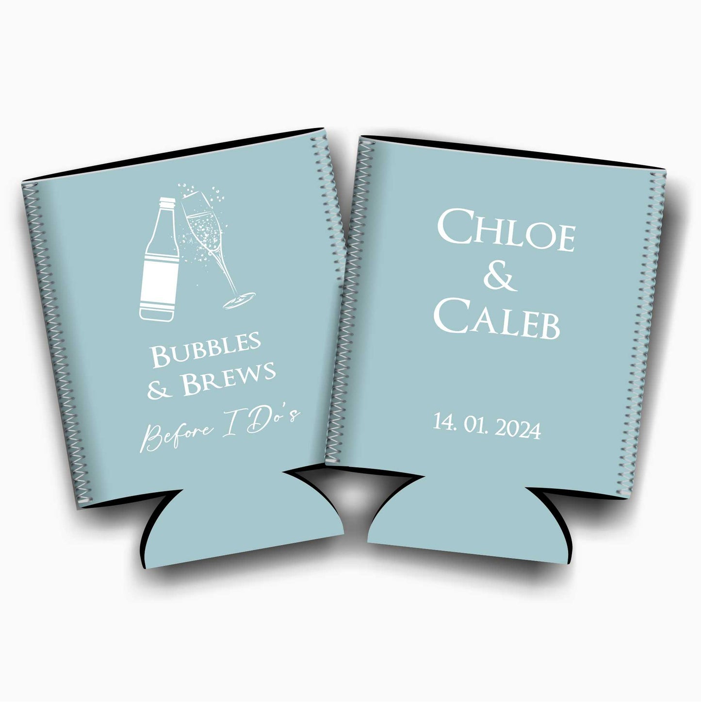 Colapsible flat-pack stubby holders wedding