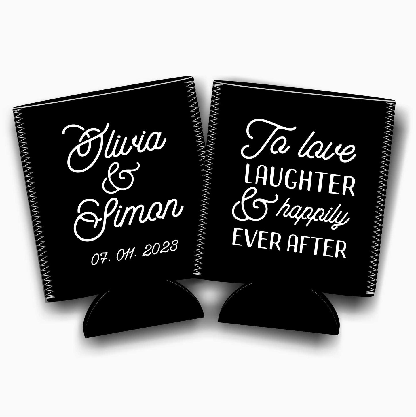 Colapsible flat-pack stubby holders wedding