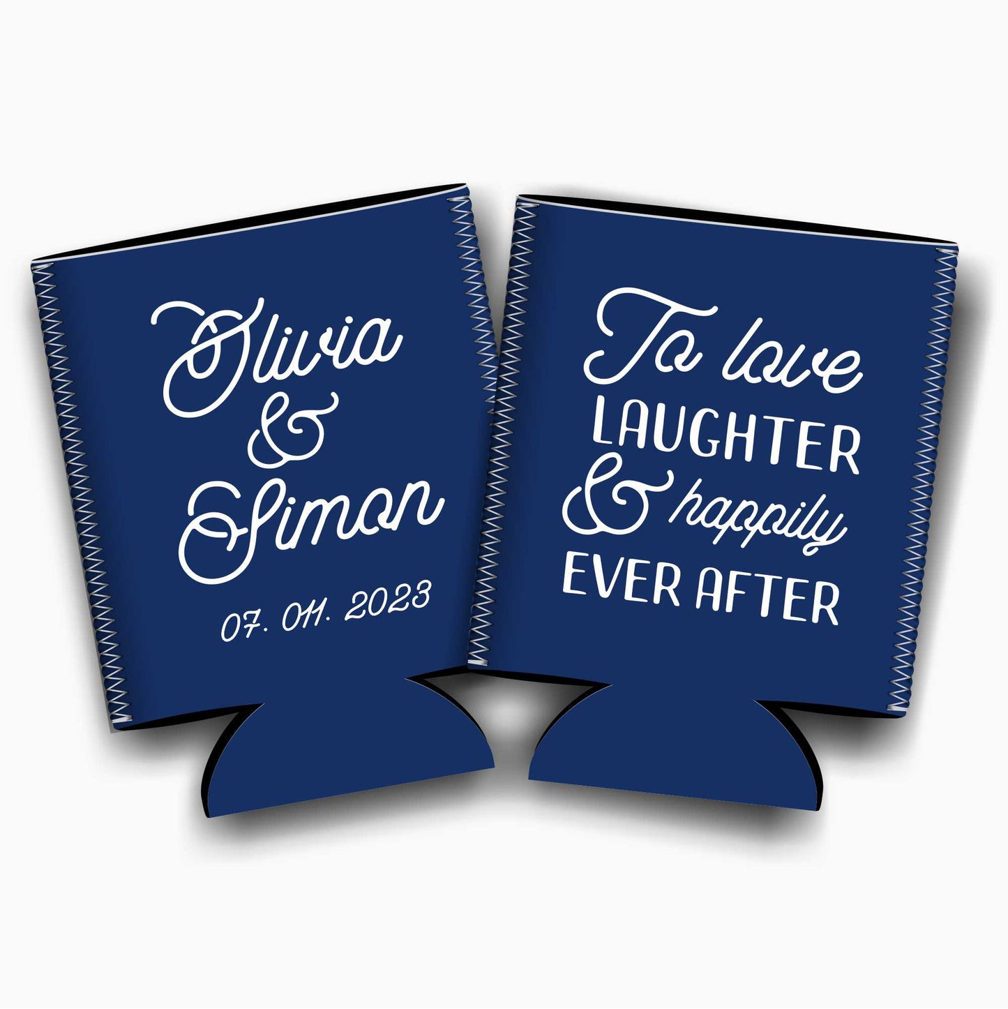Colapsible flat-pack stubby holders wedding