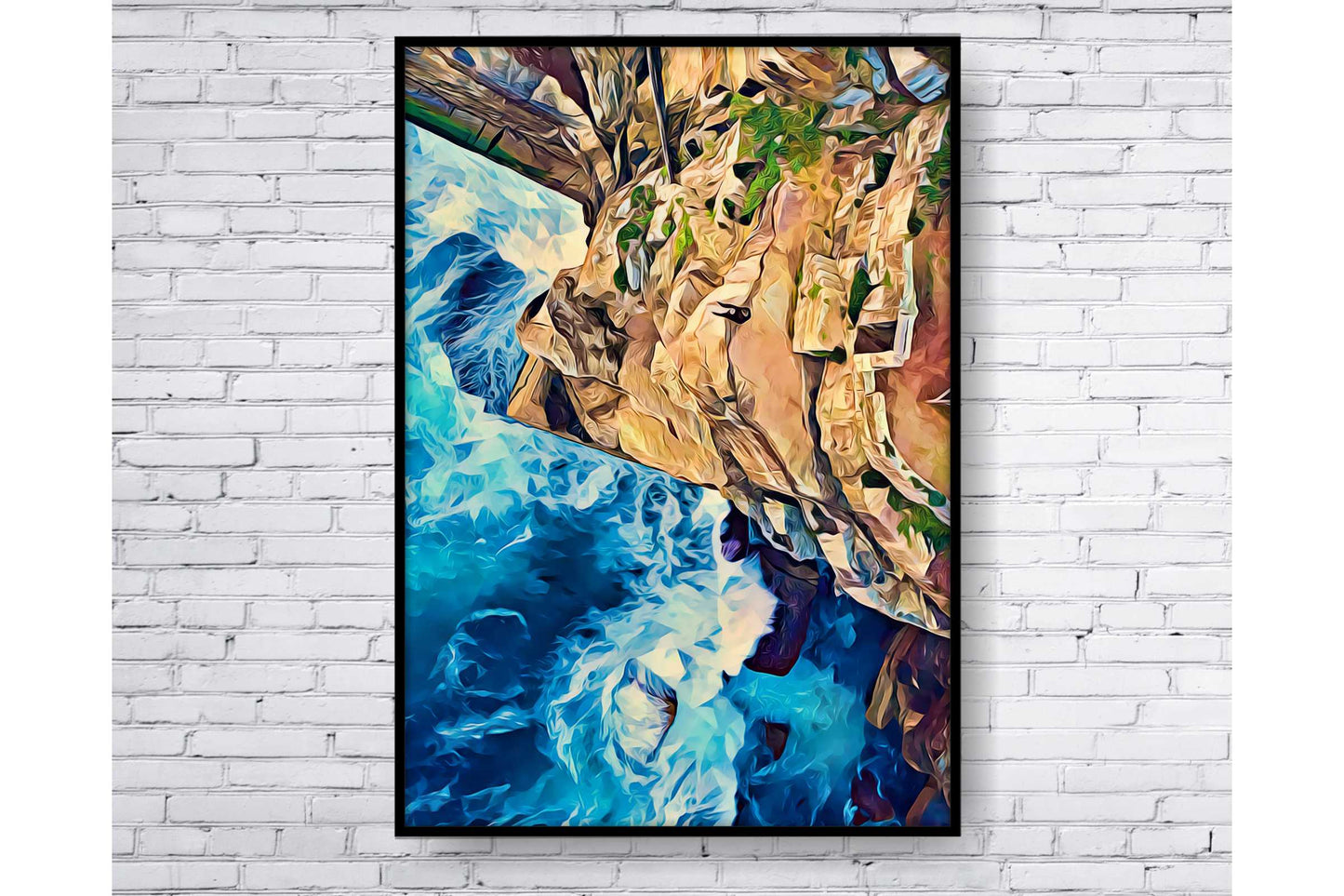 Beach Ocean Wall Art. Beach Prints. Artistic Rocky shore. Ocean Prints. Size A4. #0052