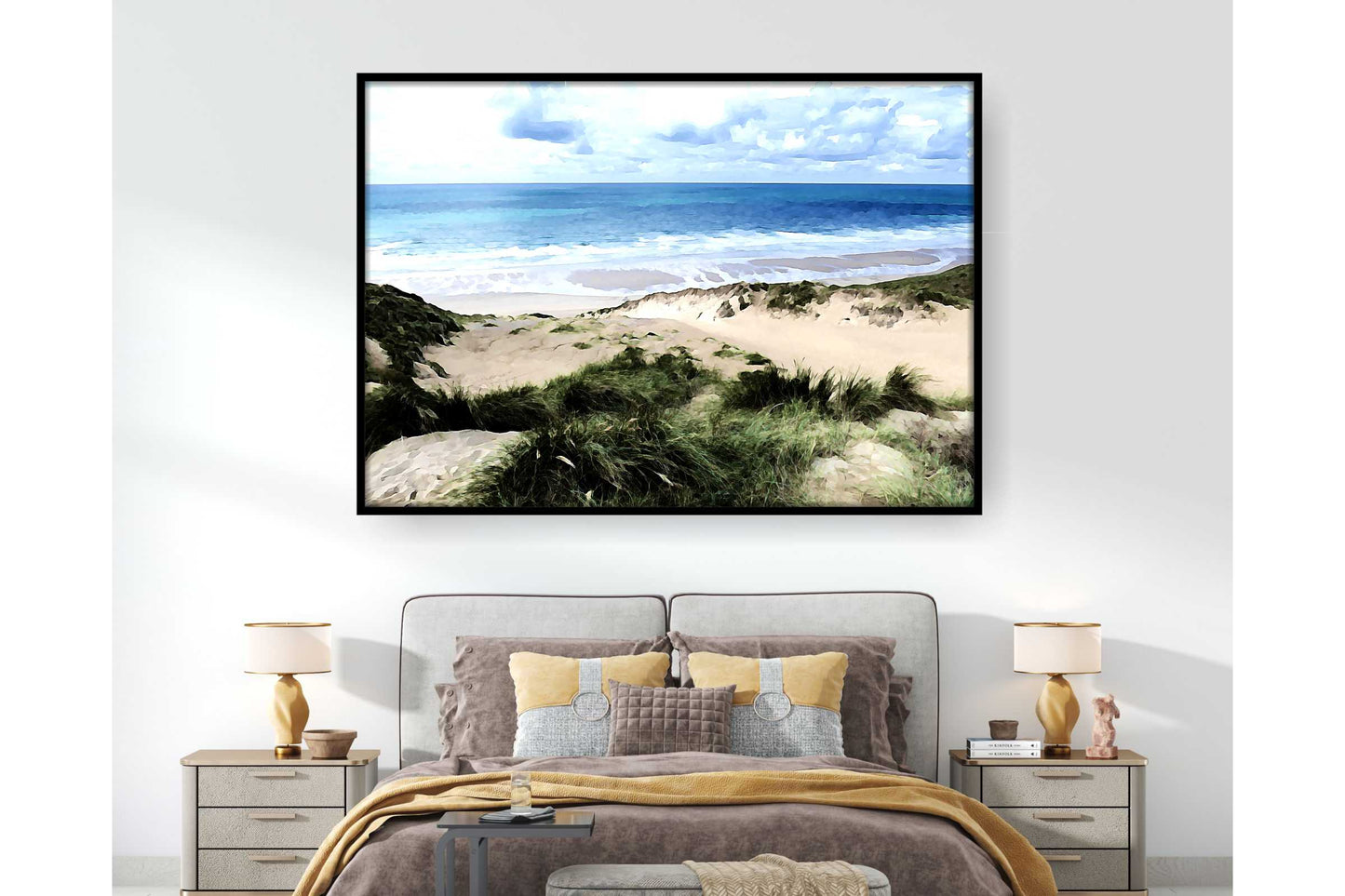 Beach Ocean Wall Art. Beach Prints. Artistic Watercolour beach print. Ocean Prints. Size A4. #0152