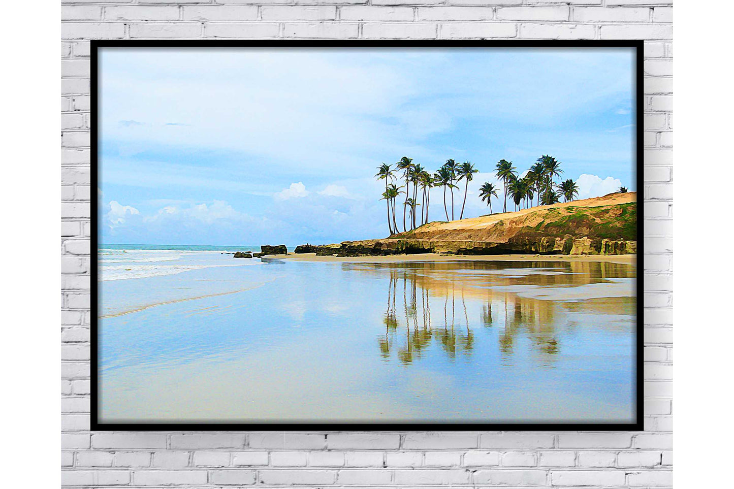 Beach Ocean Wall Art. Beach Prints. Artistic Watercolour beach print. Serene beach scene. Size A4. #0198