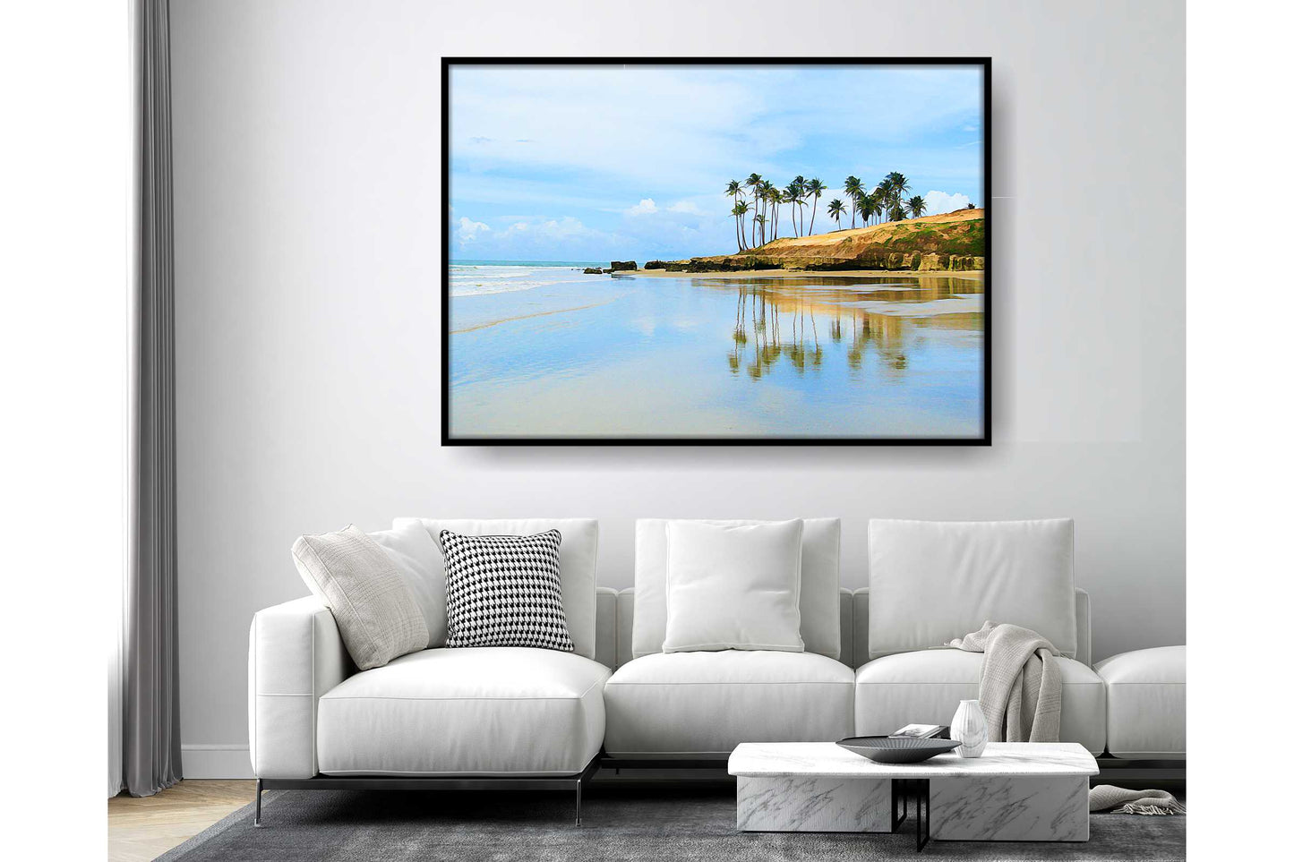 Beach Ocean Wall Art. Beach Prints. Artistic Watercolour beach print. Serene beach scene. Size A4. #0198