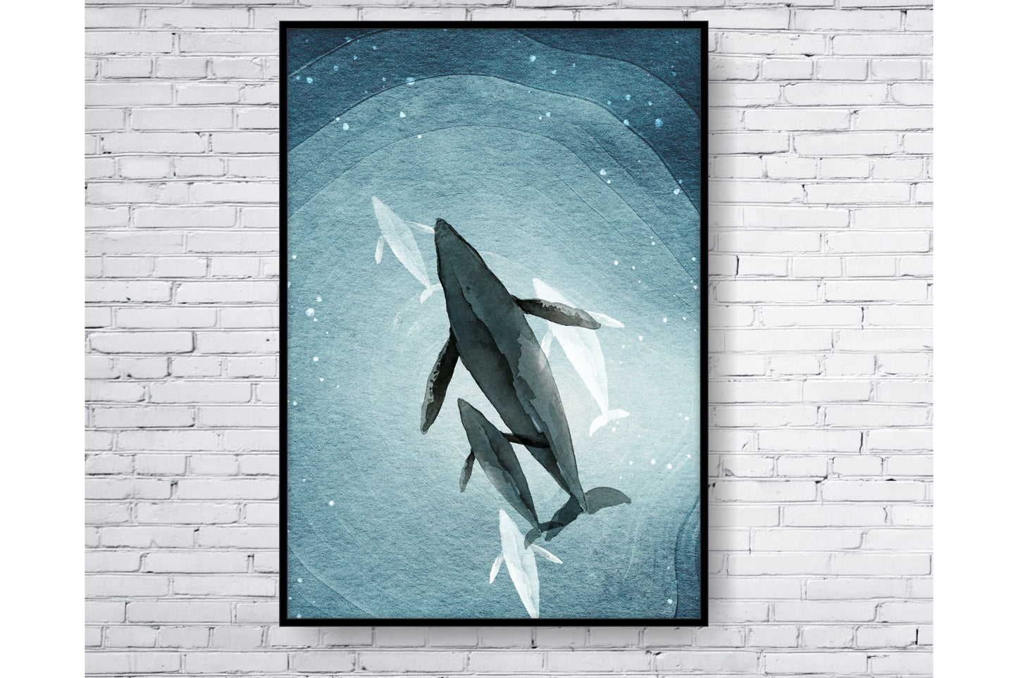 Set of 3 prints. Beach Ocean Wall Art. Watercolour under the sea. Size A4. #0256