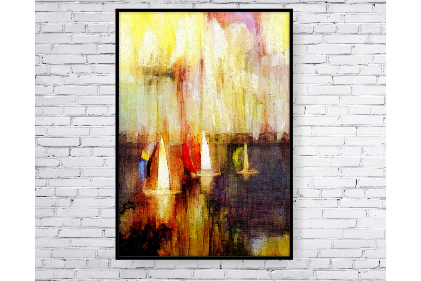 Set of 2 prints A4 size. Beach Ocean Wall Art. Watercolour Ocean Prints. Abstract watercolour sailboats. #0270