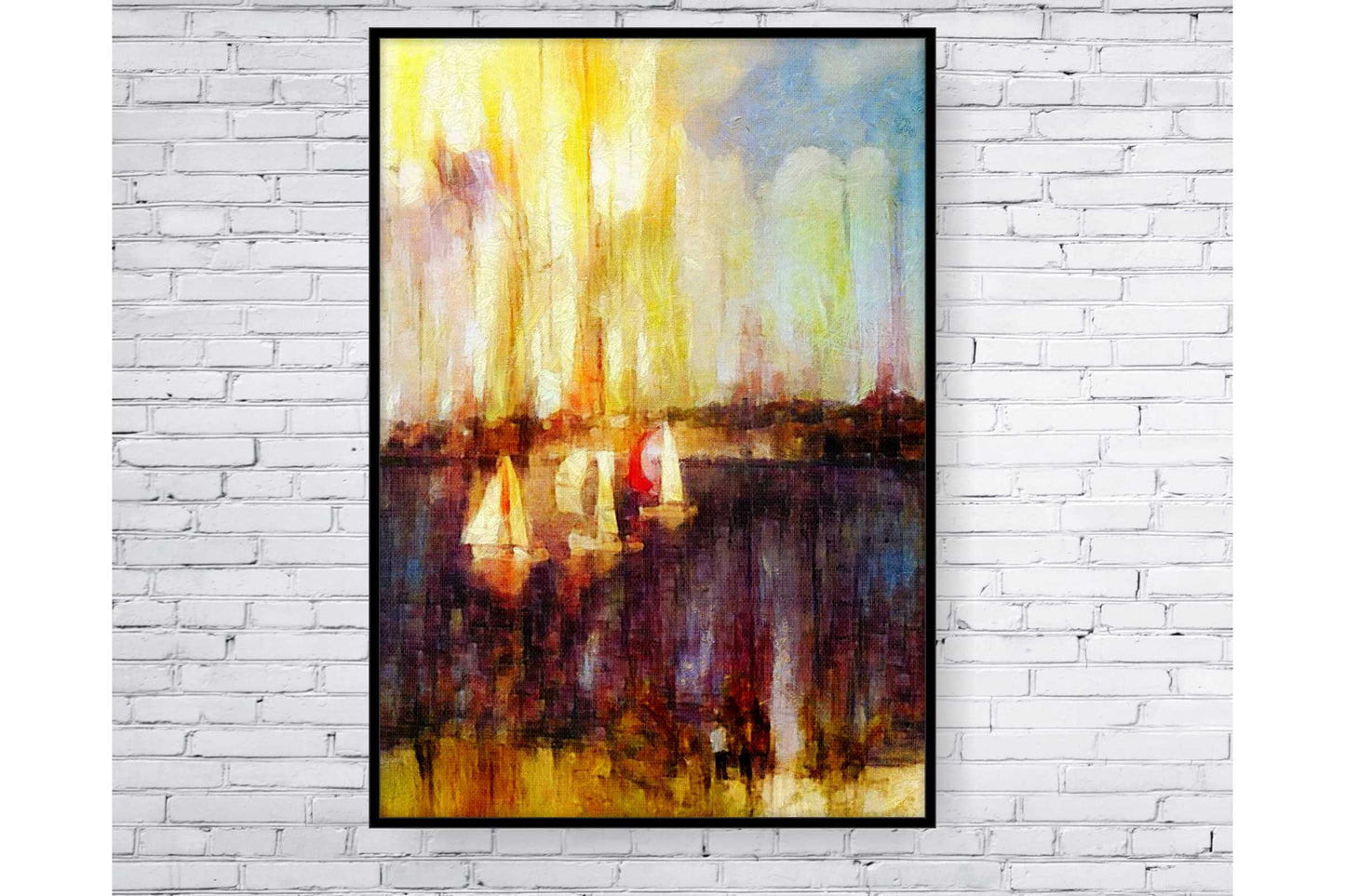 Set of 2 prints A4 size. Beach Ocean Wall Art. Watercolour Ocean Prints. Abstract watercolour sailboats. #0270