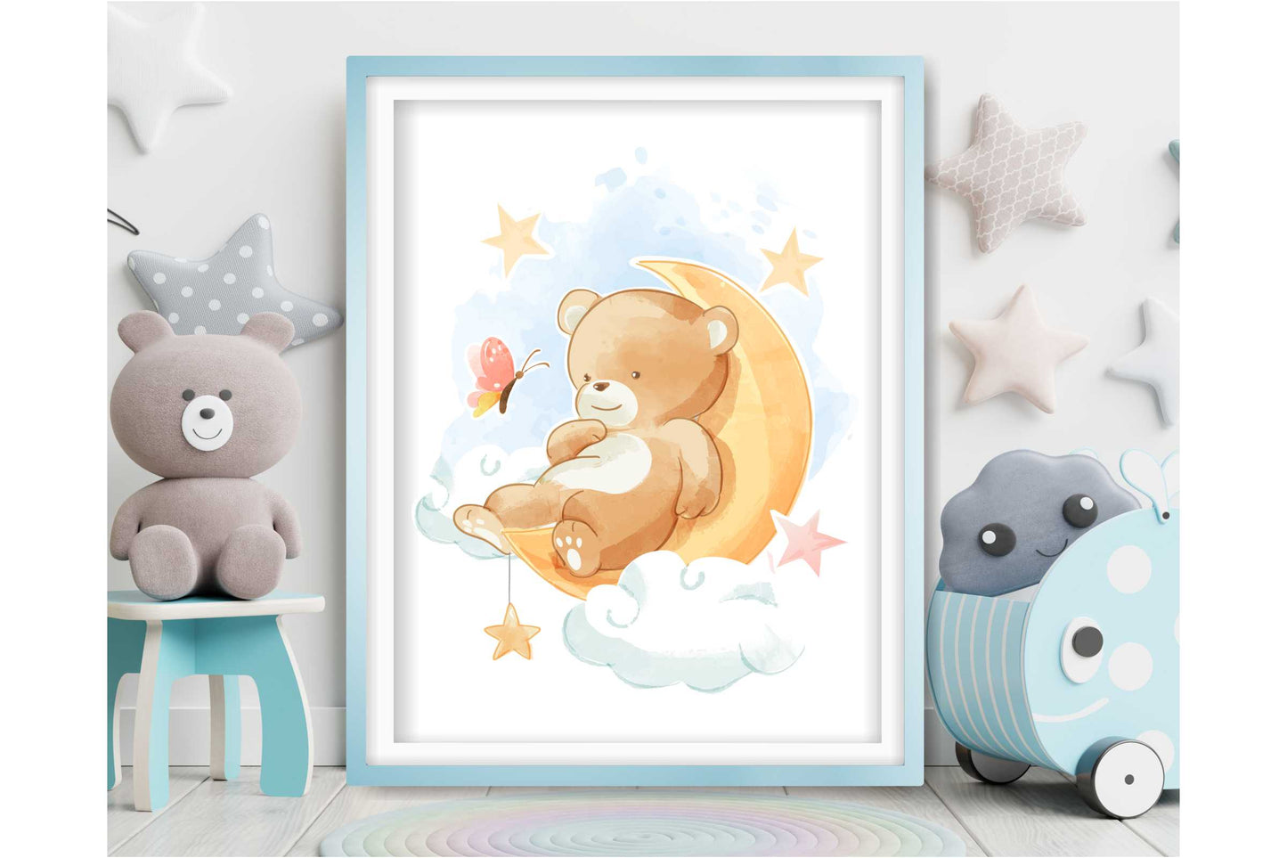 Wall Art Print for Boys Room. Teddy Bear..