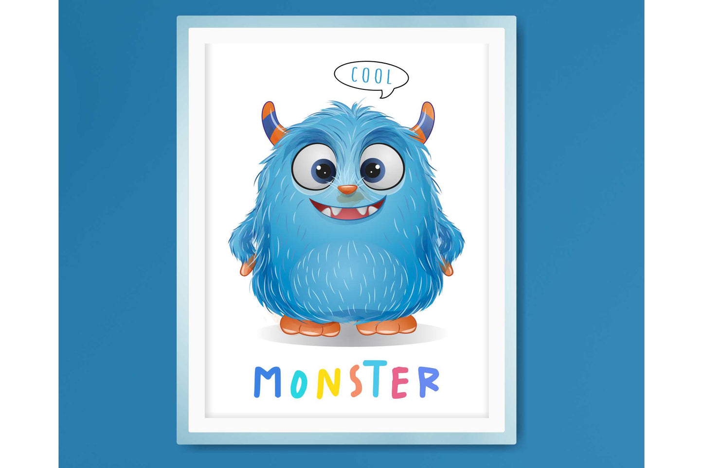 Wall Art Print for Boys Room. Little Monster Friends.