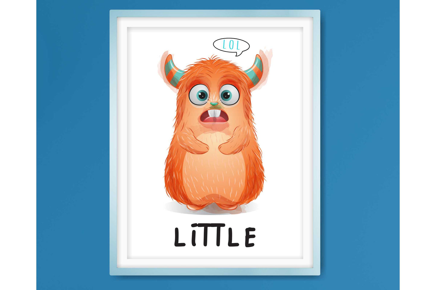 Wall Art Print for Boys Room. Little Monster Friends.