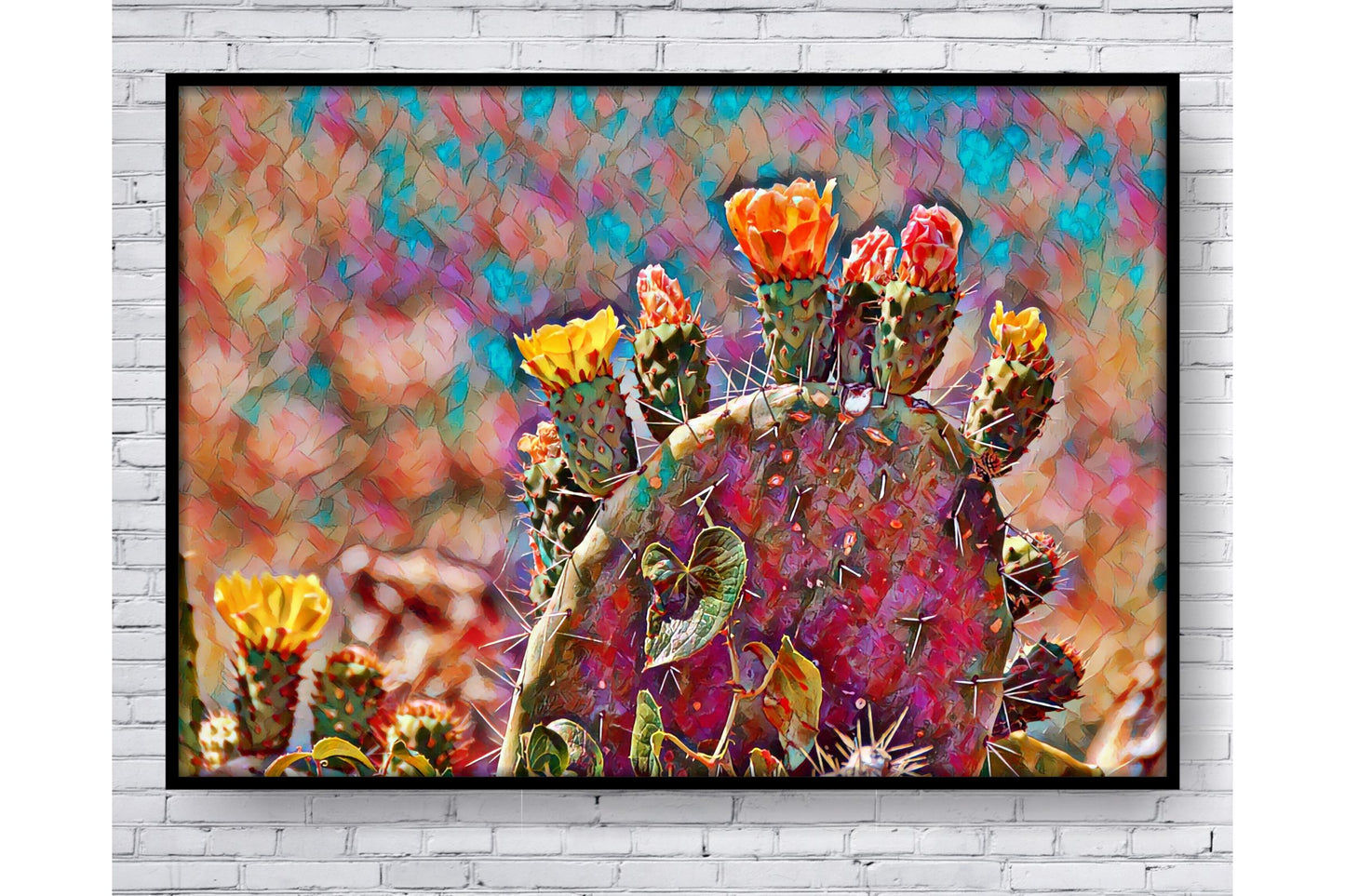 Floral and tropical floral wall art prints. Cactus.