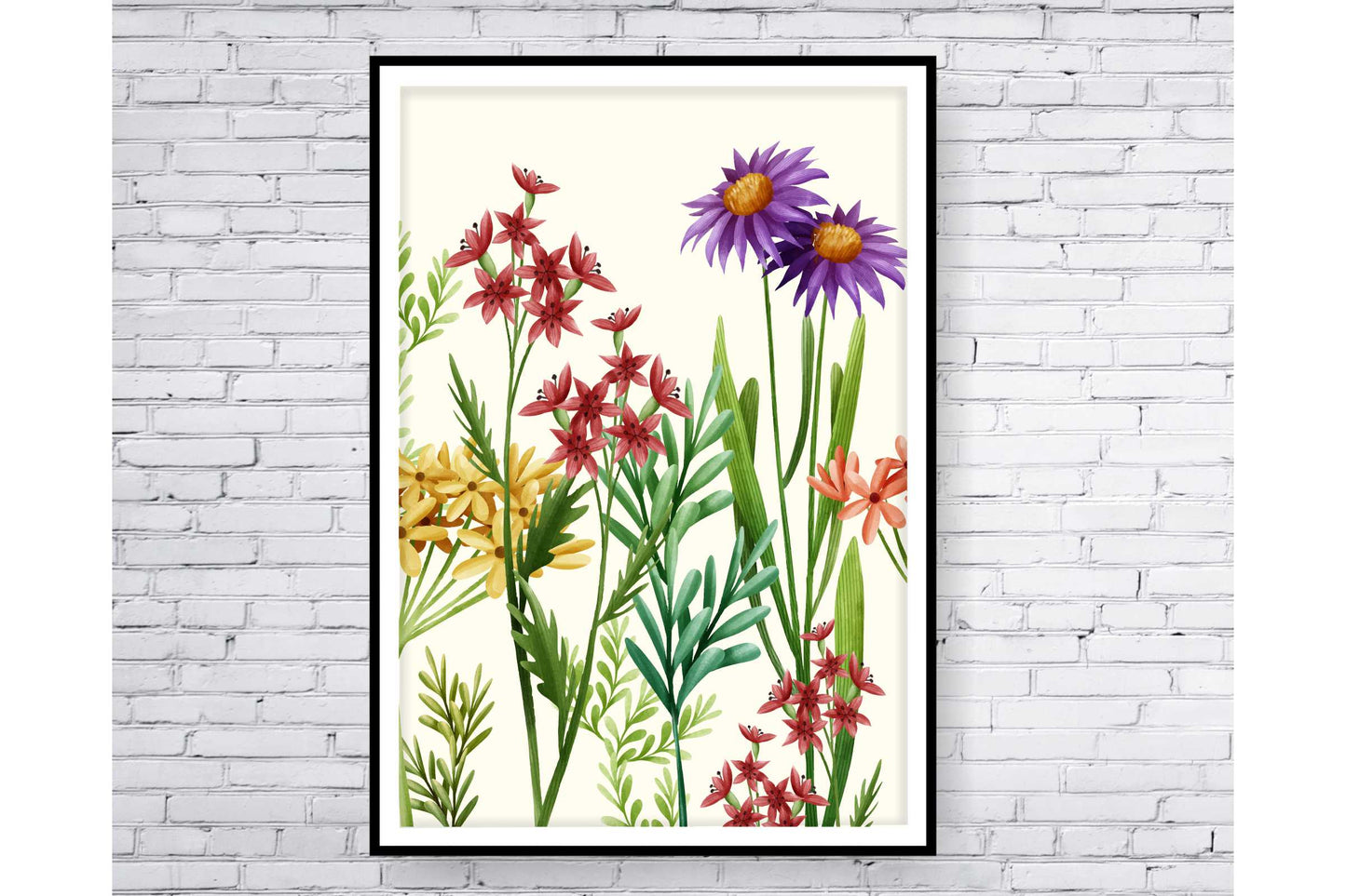 loral and tropical floral wall art. Watercolour Floral and tropical floral prints.