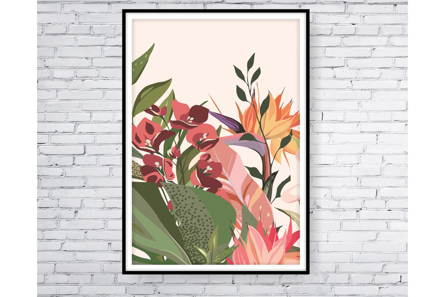 Floral and tropical floral wall art. Floral and tropical floral prints.