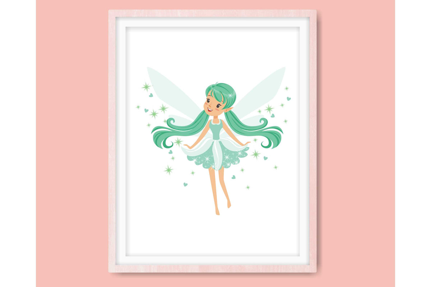 Wall Art Prints for Girls Room. Colourfull Fairy Drawings. Set of three A4 prints. #025