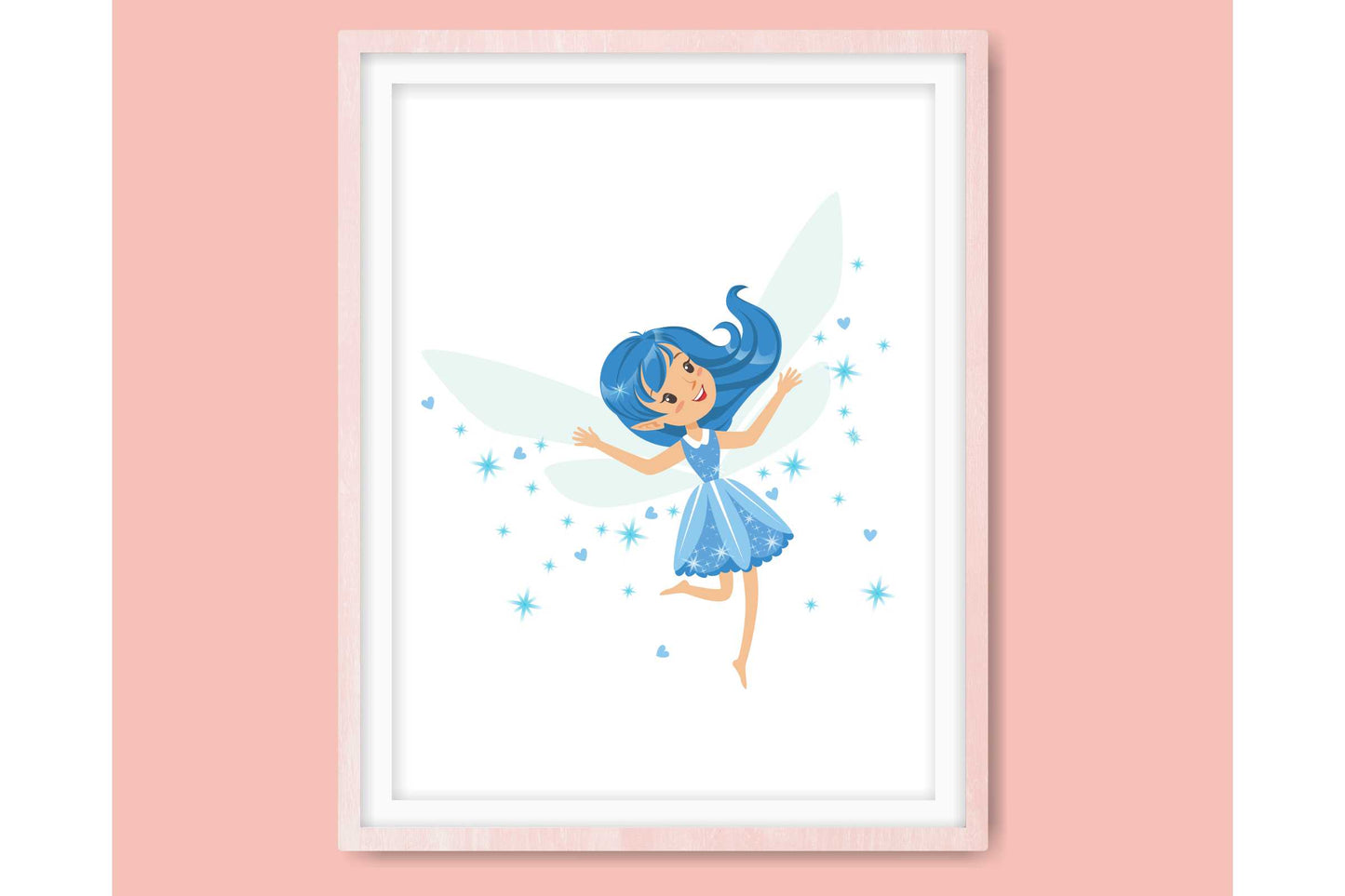 Wall Art Prints for Girls Room. Colourfull Fairy Drawings. Set of three A4 prints. #025