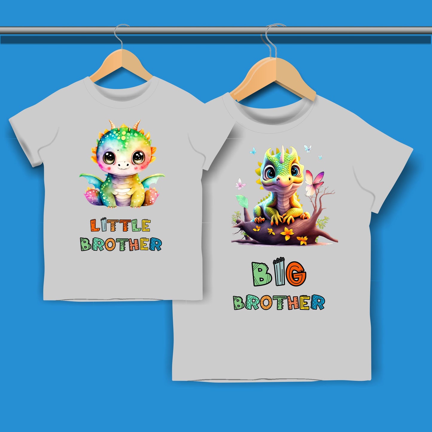 Dinosaur Big Brother Little Brother T-shirt for Boys