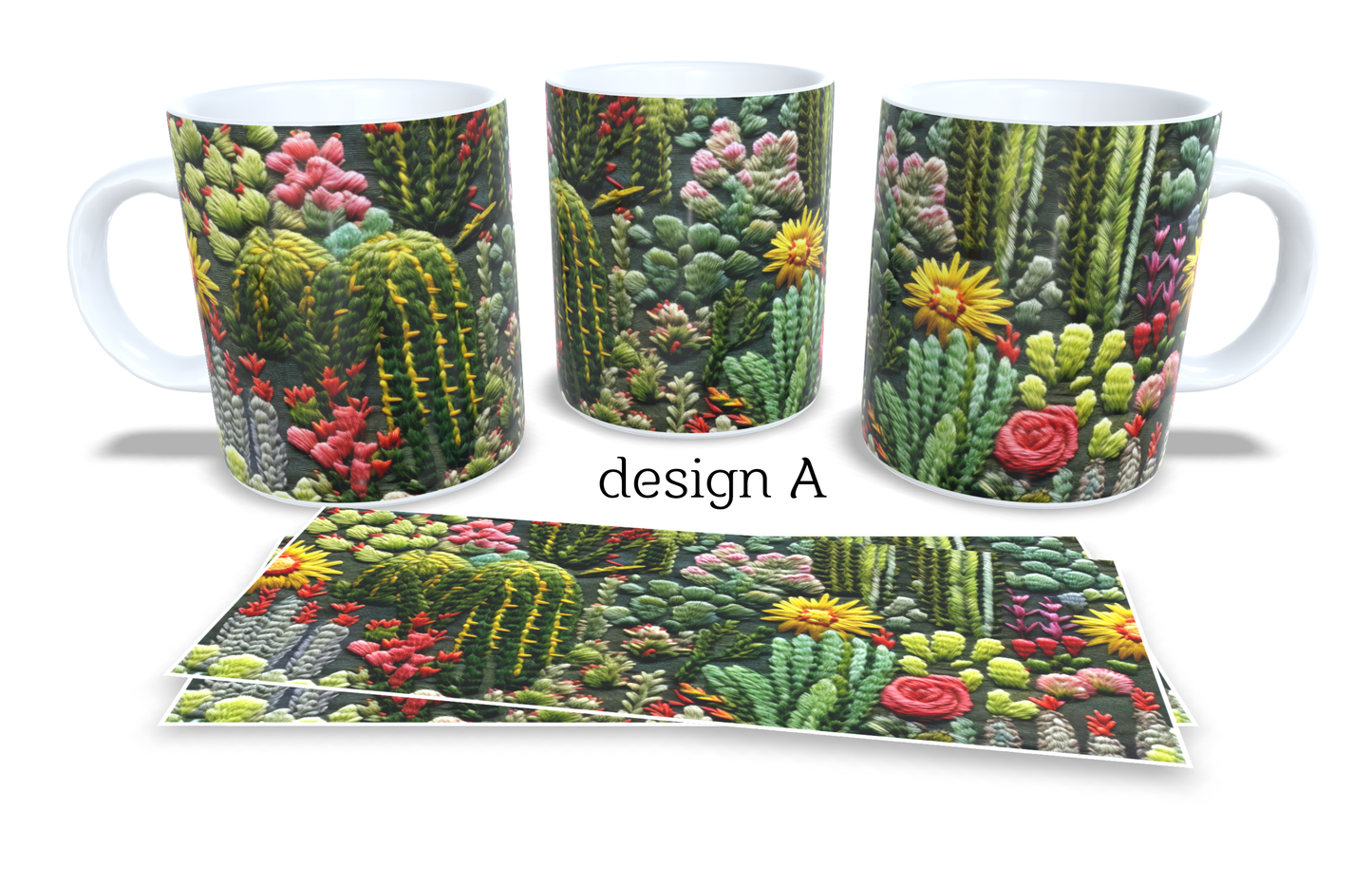 Colourfull Coffee and Tea Mug. Coffee Cup. Tea Mug. Colourfull hand drawing florar design. Full colour sublimated #260