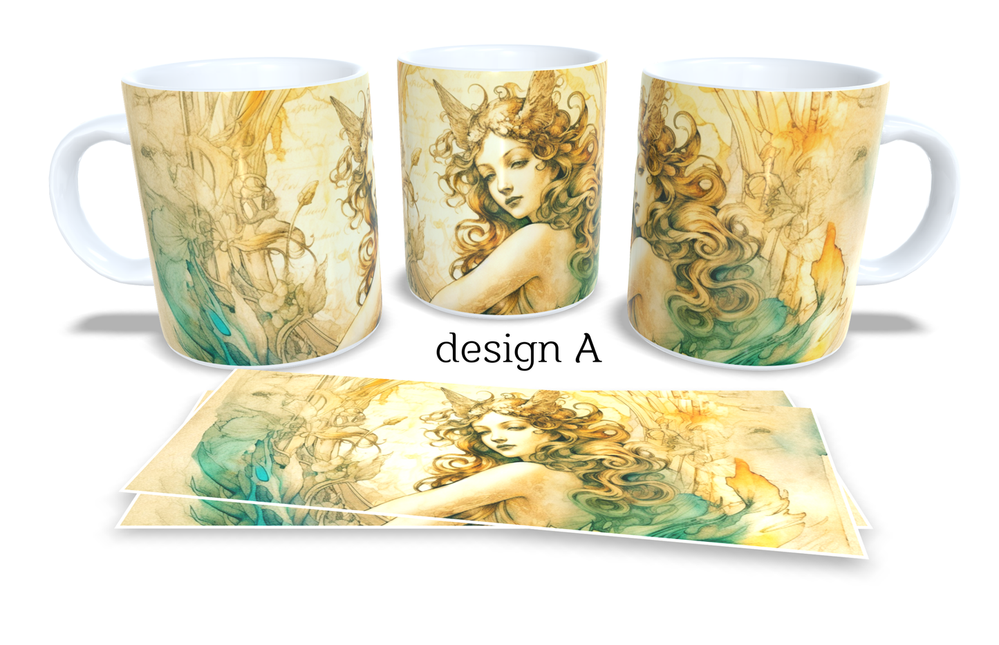 Colourfull Coffee and Tea Mug. Coffee Cup. Tea Mug. Vintage fairy. Full colour sublimated #281