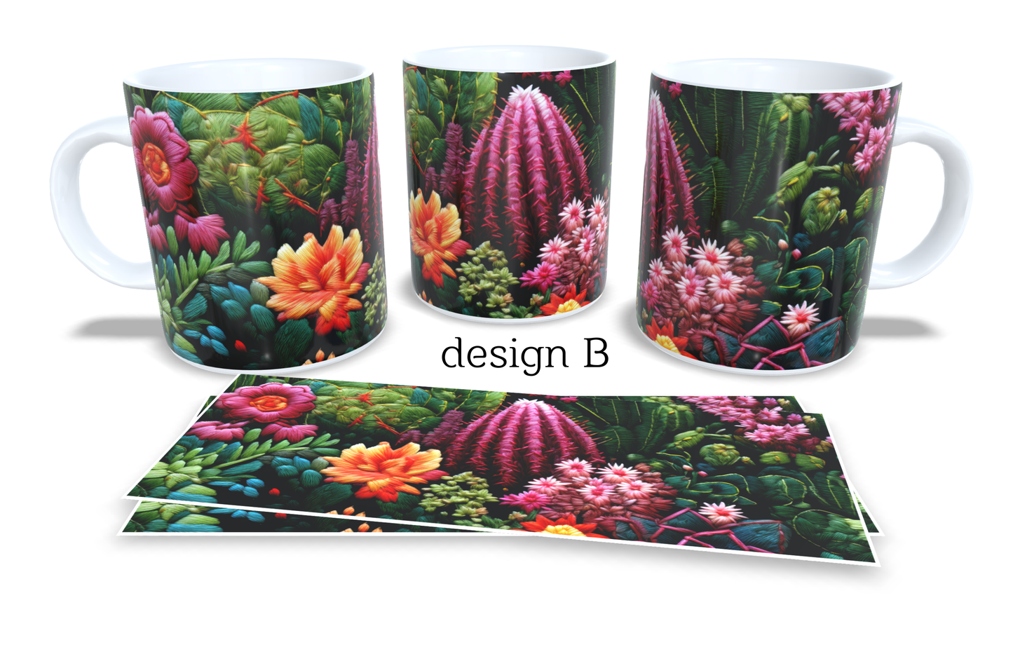 Colourfull Coffee and Tea Mug. Coffee Cup. Tea Mug. Colourfull hand drawing florar design. Full colour sublimated #260