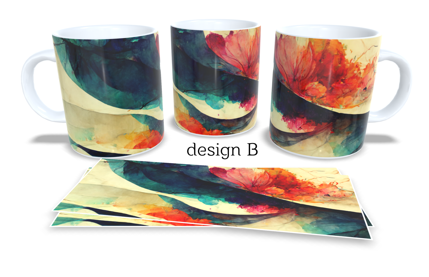 Colourfull Coffee and Tea Mug. Coffee Cup. Tea Mug. Abstract design. Full colour sublimated #338