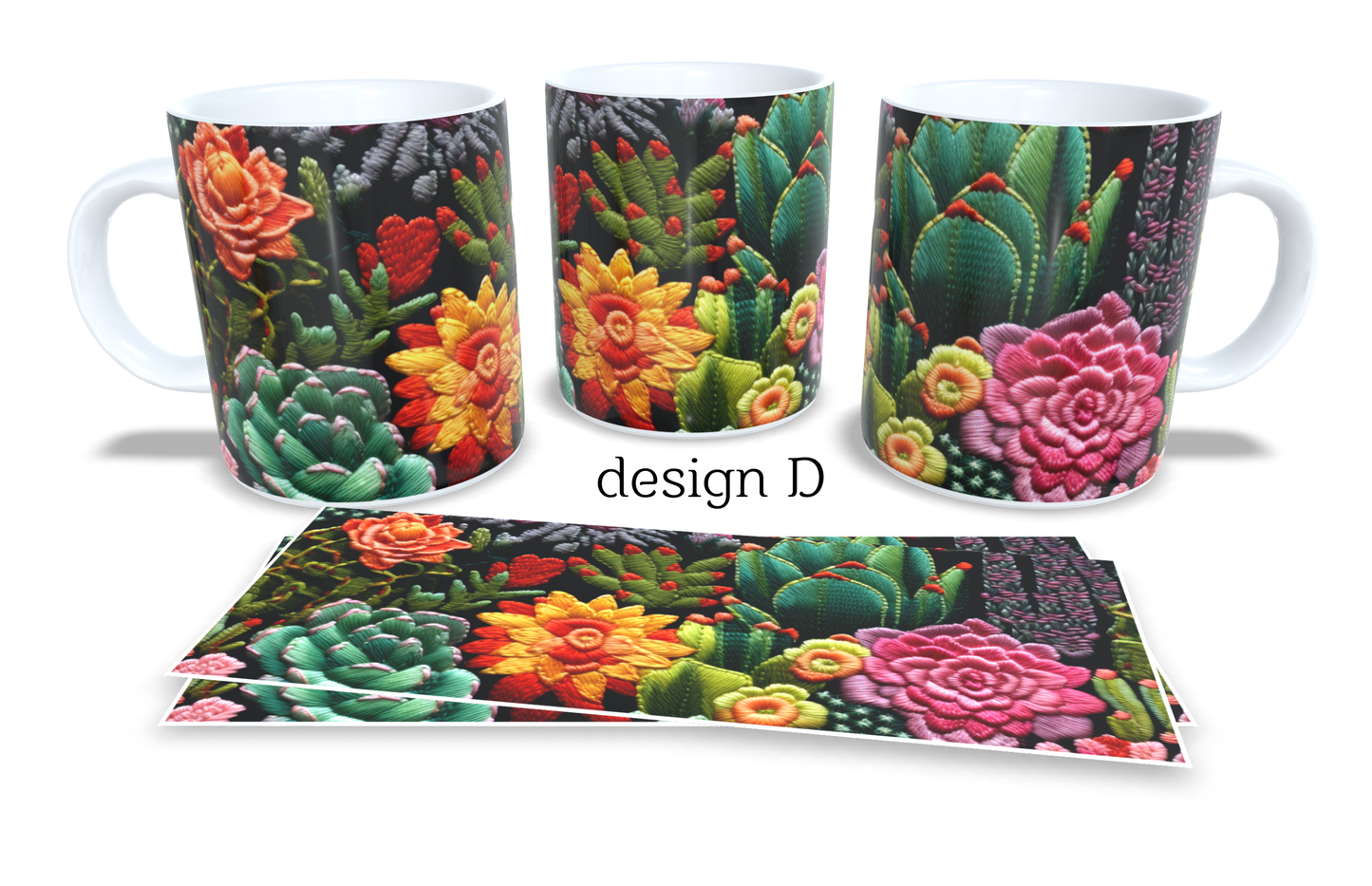 Colourfull Coffee and Tea Mug. Coffee Cup. Tea Mug. Colourfull hand drawing florar design. Full colour sublimated #260
