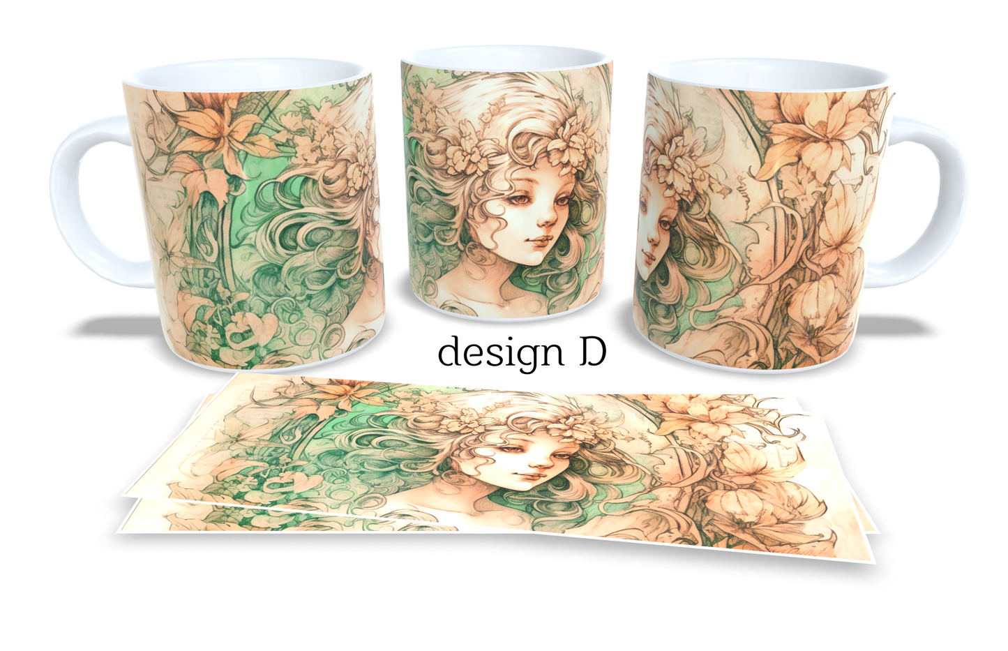 Colourfull Coffee and Tea Mug. Coffee Cup. Tea Mug. Vintage fairy. Full colour sublimated #281