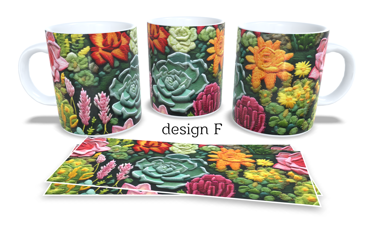 Colourfull Coffee and Tea Mug. Coffee Cup. Tea Mug. Colourfull hand drawing florar design. Full colour sublimated #260