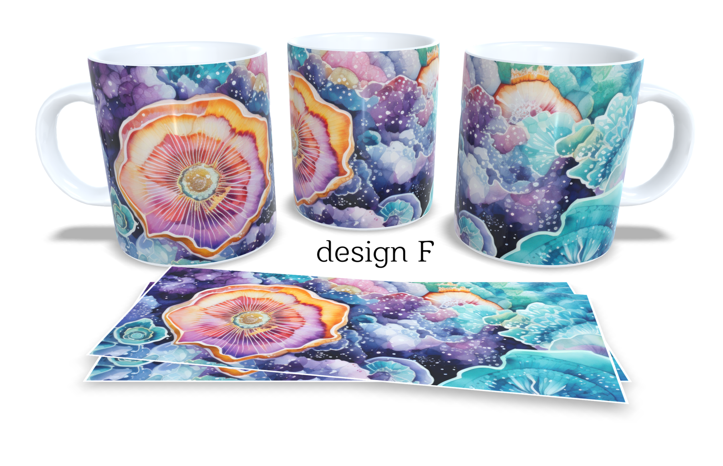 Colourfull Coffee and Tea Mug. Coffee Cup. Tea Mug. Abstract floral design. Full colour sublimated #391