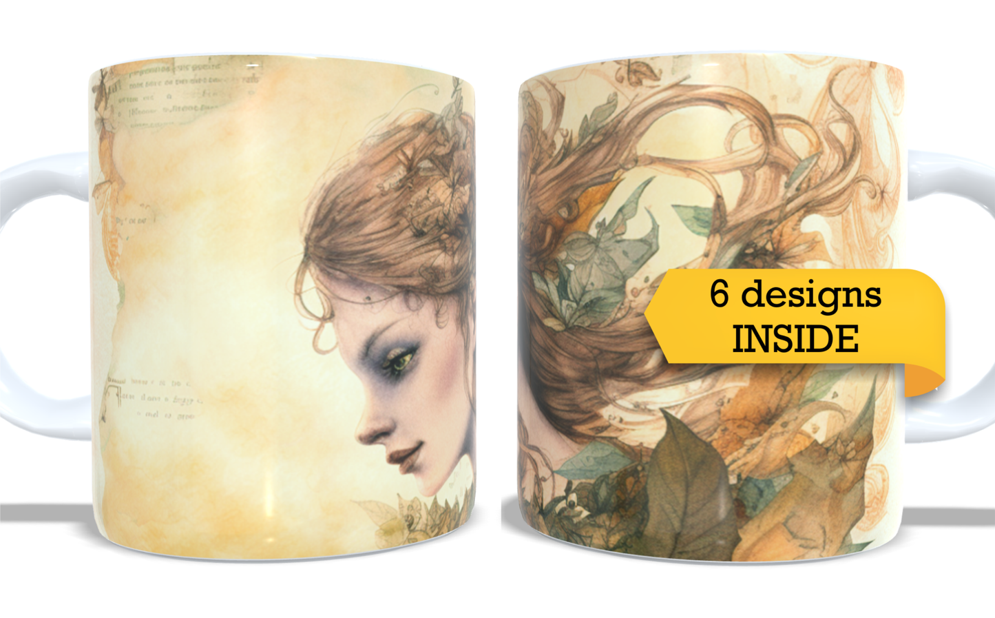 Colourfull Coffee and Tea Mug. Coffee Cup. Tea Mug. Vintage fairy. Full colour sublimated #281