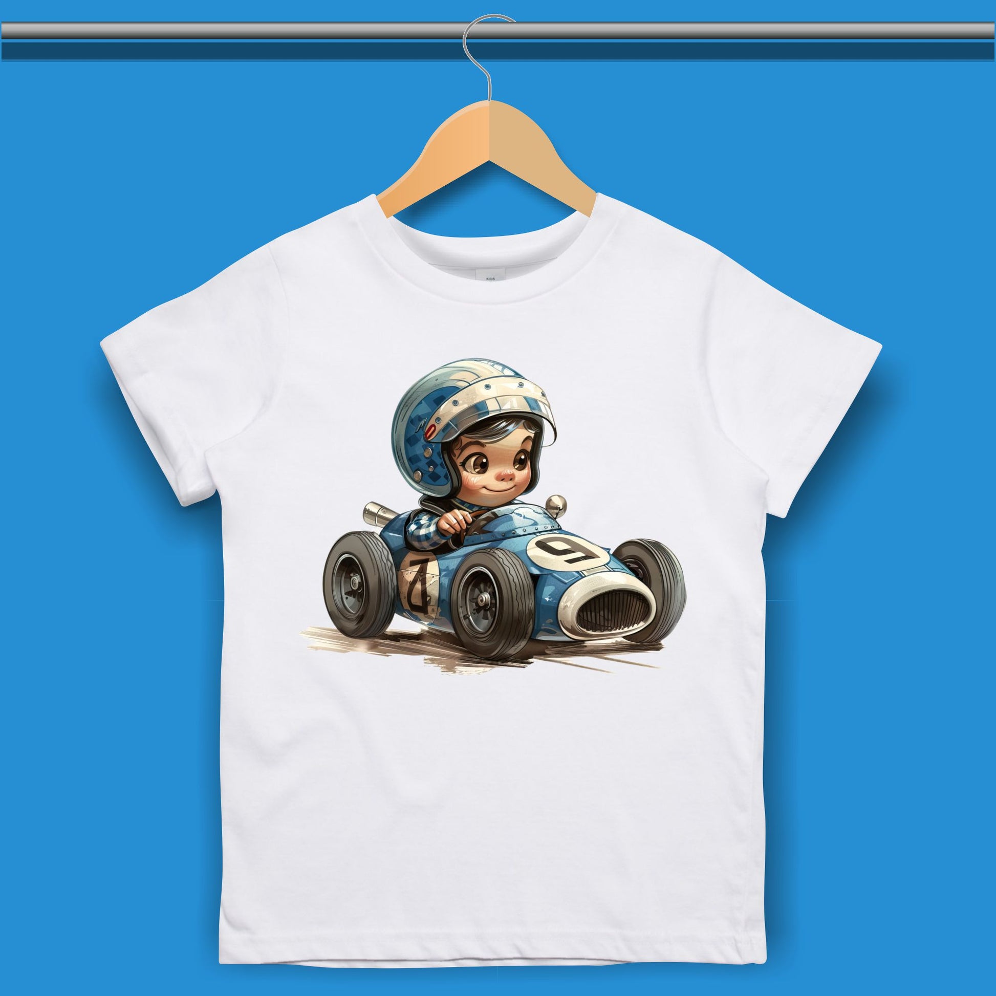 Cartoon Race Car  T-shirt for Boys
