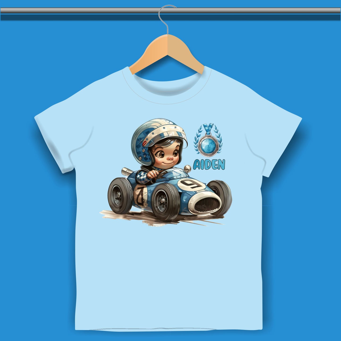 Cartoon Race Car  T-shirt for Boys