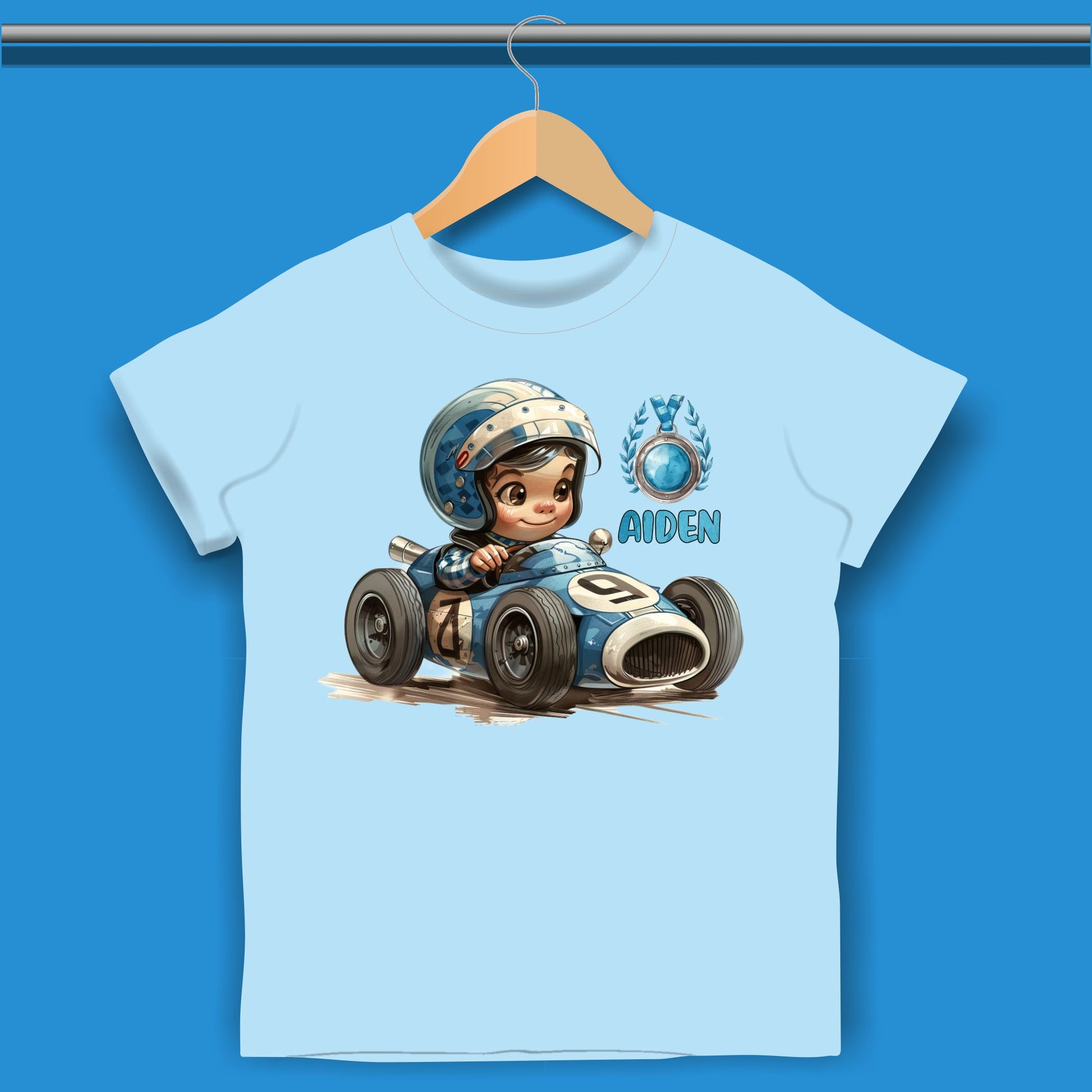 Cartoon Race Car  T-shirt for Boys