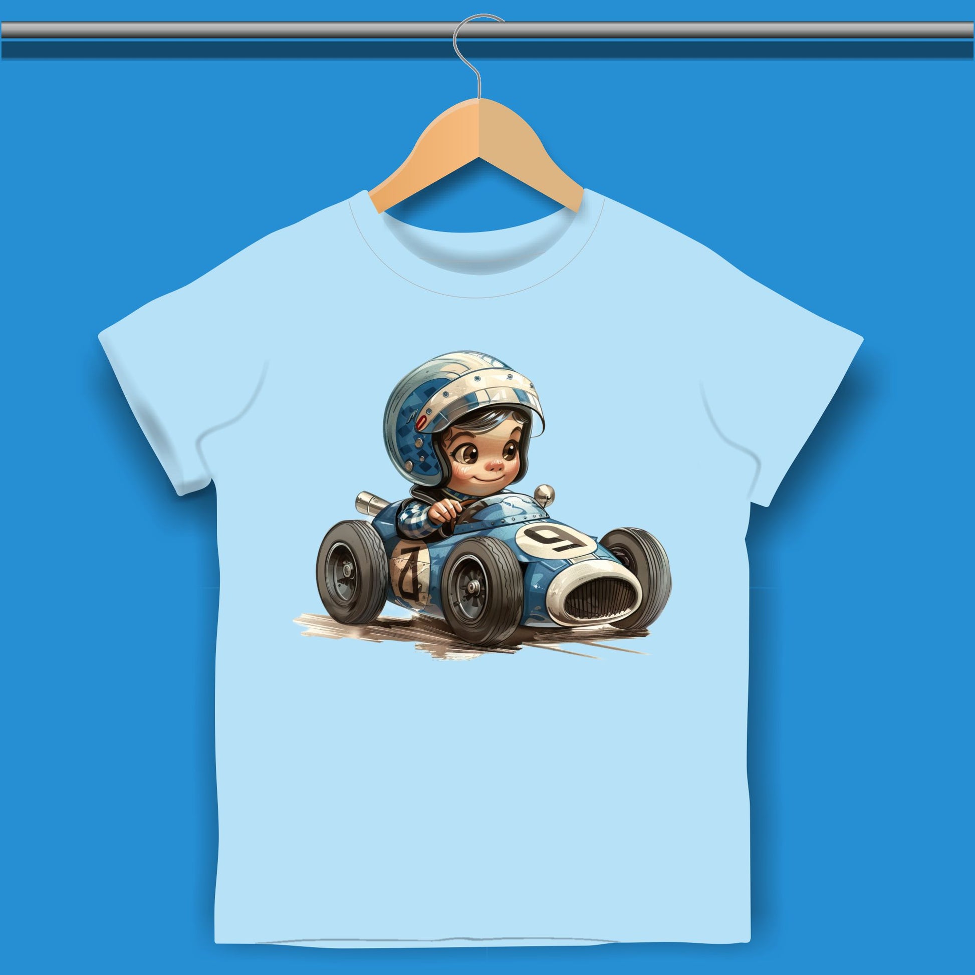 Cartoon Race Car  T-shirt for Boys