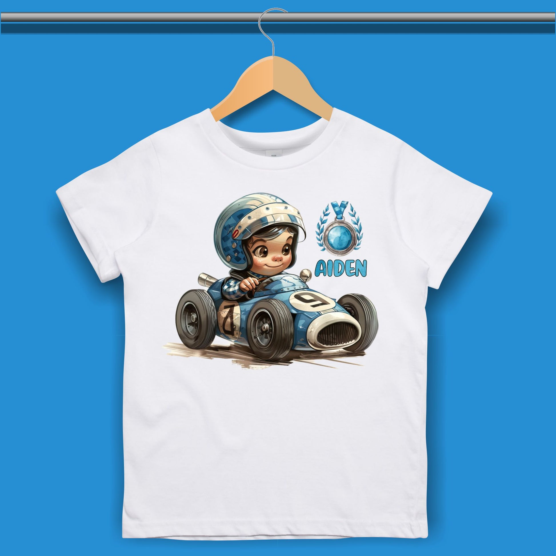 Cartoon Race Car  T-shirt for Boys