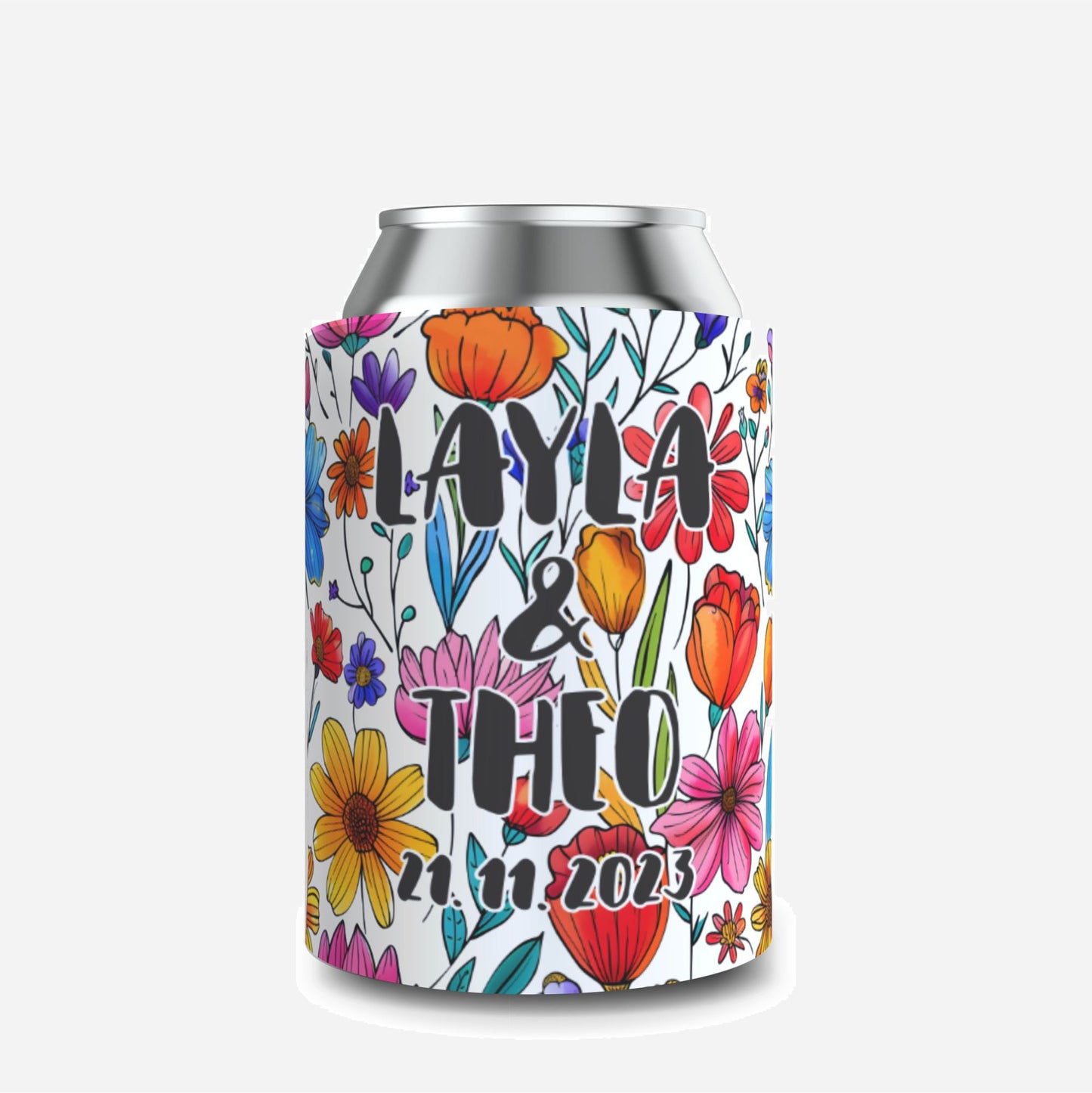 Quantity 10 - Full Colour Wedding Stubby Holder / Can Cooler - Design 20